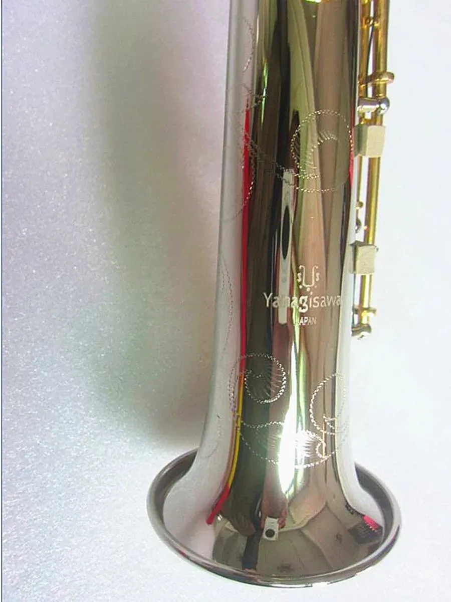 새로운 고품질 스트레이트 소프라노 색소폰 W037 B 평평한 전문 악기 색소폰 놋쇠 니켈로 된 경우.