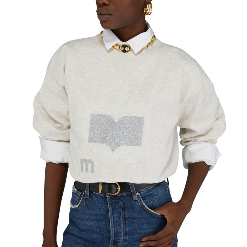 Isabel Marant 디자이너 스웨트 셔츠 패션 까마귀 클래식 레터 인쇄 테리면 스웨터 여자 옷