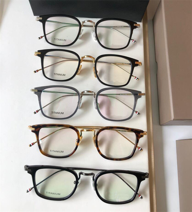 Novo design de moda óculos ópticos quadrados 905 armação de acetato de titânio óculos simples e populares de alta qualidade com caixa podem fazer lentes de prescrição