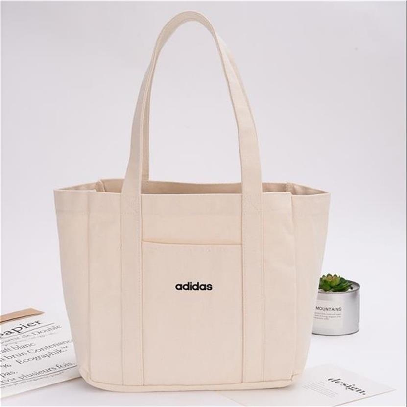 New ECO Canvas Tote White Handbags Tote bags Reusable Cotton grocery High capacity Shopping Bag 210315225N