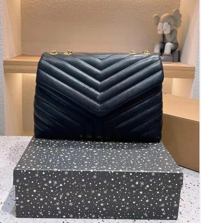 Sacs luxueux Loulou Femme pour femmes en cuir noir en cuir de grande capacité sac à épaule ma messager sacs à main