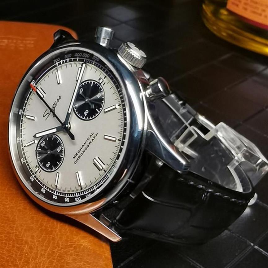 Sugess Mechanical Chronograph Watch 40 mm tarcza ze stali nierdzewnej Oryginalna Seagull St1901 Sapphire dla mężczyzn na rękę