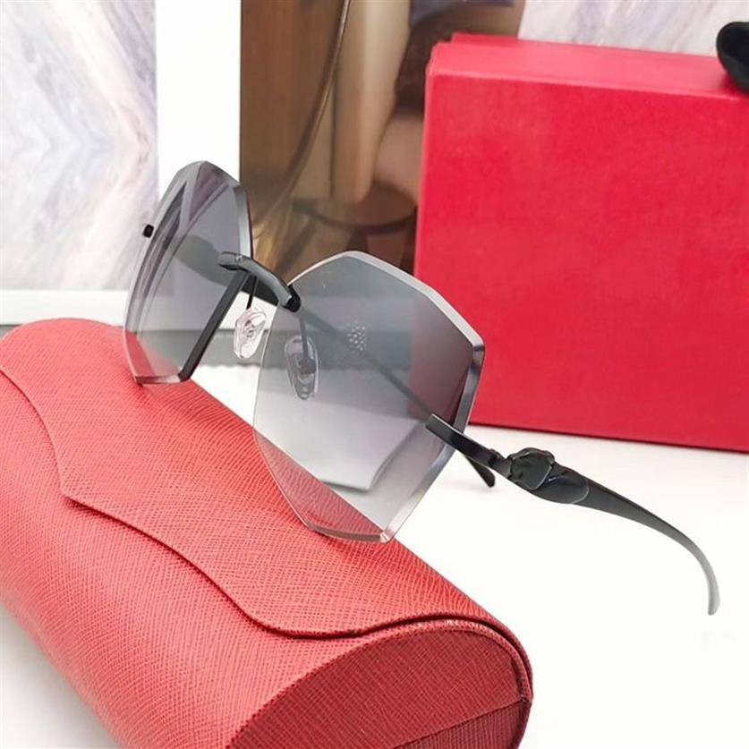 Altıgen Güneş Gözlüğü Tasarımcı Büyük Boyutlu Erkek Kadınlar Gözlük Çerçevesiz Gradyan Lensler Güneş Gözlükleri Satıcı Reçetesi Altın Black323p