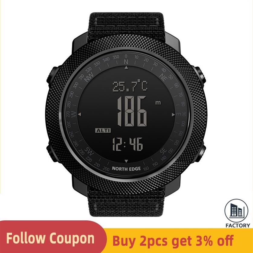 NORTH EDGE Altimeter Barometer Compass Men Digital Watches Sports Running Clock Climbing Hiking Wristwatches Waterproof 50M 220421329k