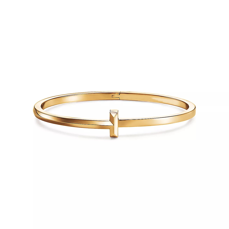 Le luxe européen et américain 18K vient de l'édition étroite classique populaire Smooth T1 Love Bracelet en argent 925 Bracelet de couple Cadeau d'anniversaire de mariage