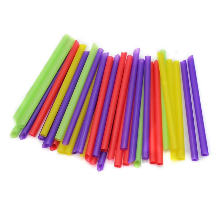 Whole-Multi-color Plastic Jumbo Large Drinking Straws For Cola Drink Smoothie Milk Juice Birthday Wedding Decor Party S264K