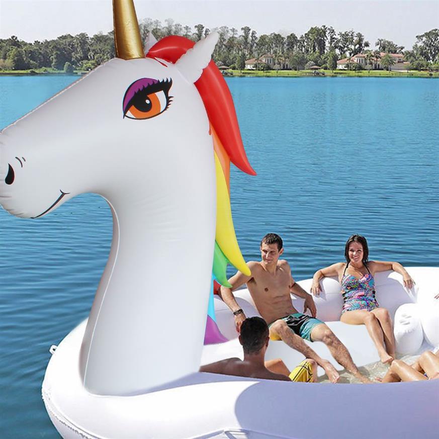 5M Basen Giant Inflatible Uniicorn Party Bird Island Duży rozmiar giganta łodzi jednorożca Flamingo Flamingo Wyspa na 6-8 Person R254H