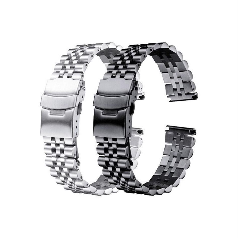 Bracelet en acier inoxydable, 18mm, 19mm, 20mm, 21mm, 22mm, 24mm, 26mm, pour femmes et hommes, argent, métal massif, Bracelet de montre, accessoire 337p