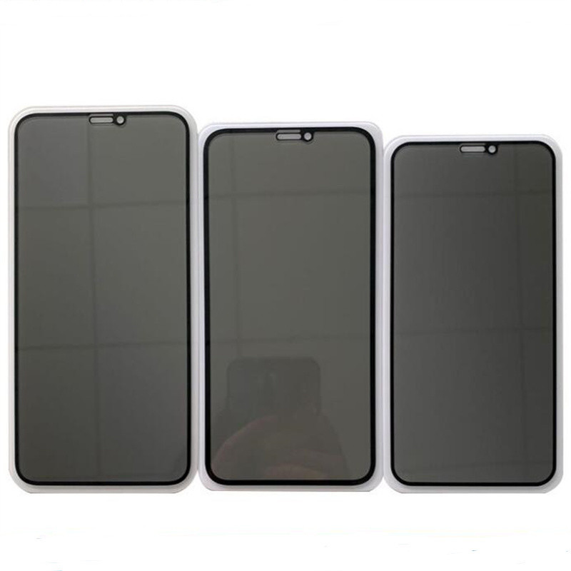 500st/parti Privacy Glass Black Cover Soft Screen Protector för iPhone 11 Pro XR XS Max X 8 7 6 Plus SE20 Tempererad glasskyddsfilm för iPhone 15 14 13 12 mini