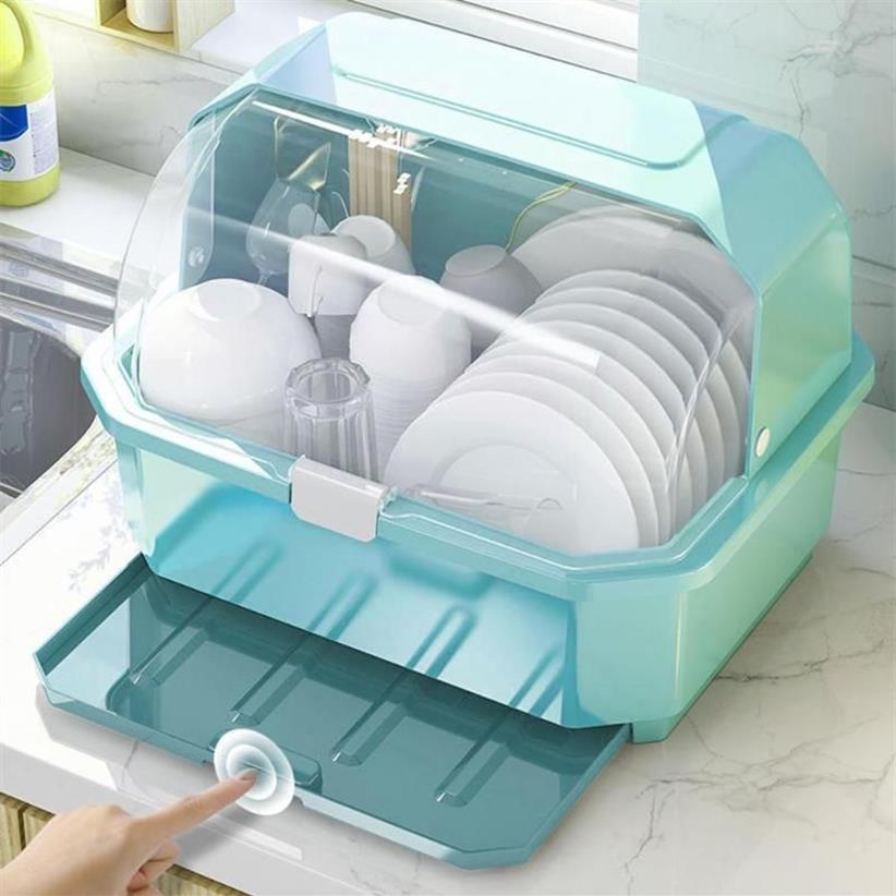 Storage Bottles & Jars Kitchen Bowl Chopsticks Box Dish Drying Rack Drain Lid Tableware With Cover Organizer Board D N7u6315B