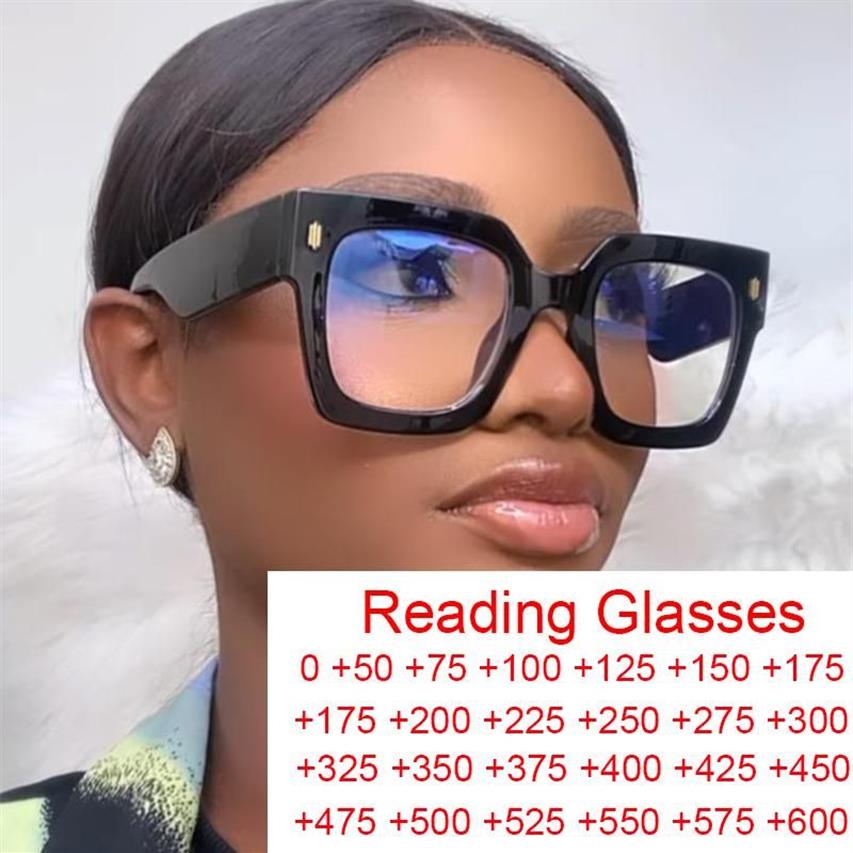 Солнцезащитные очки в винтажном стиле, квадратные очки для чтения в большой оправе, женские и мужские модные брендовые очки по рецепту, прозрачные компьютерные синие Ligh208I