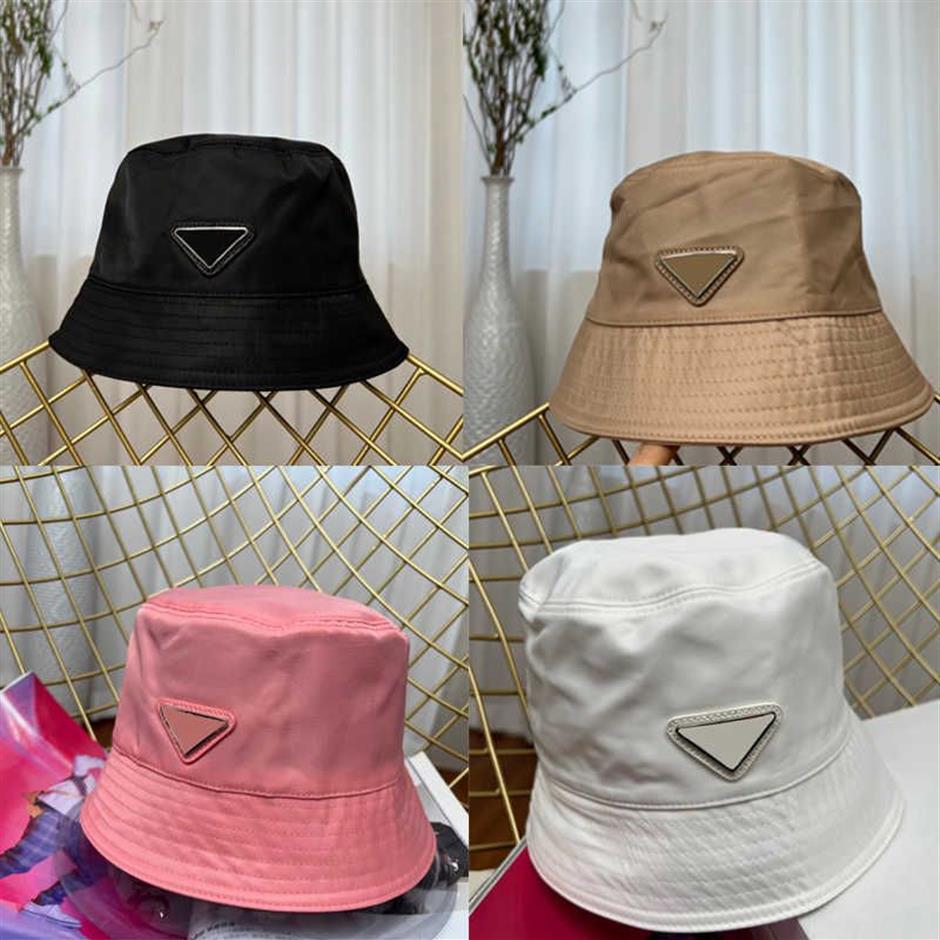 Wide Brim Hats Brand Bucket Hats Men Women Designer Sun Hat With Letter Triangle Sunbonnet Black Beach Casquette Traveling Sunhats322f