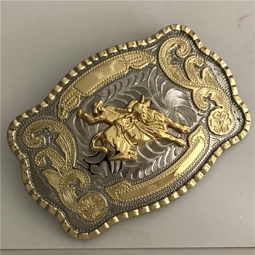 Silver Gold Ride Bull Cowboy Belt Buckle For Men Hebillas Cinturon Jeans Belt Head Fit 4cm breda bälten275d