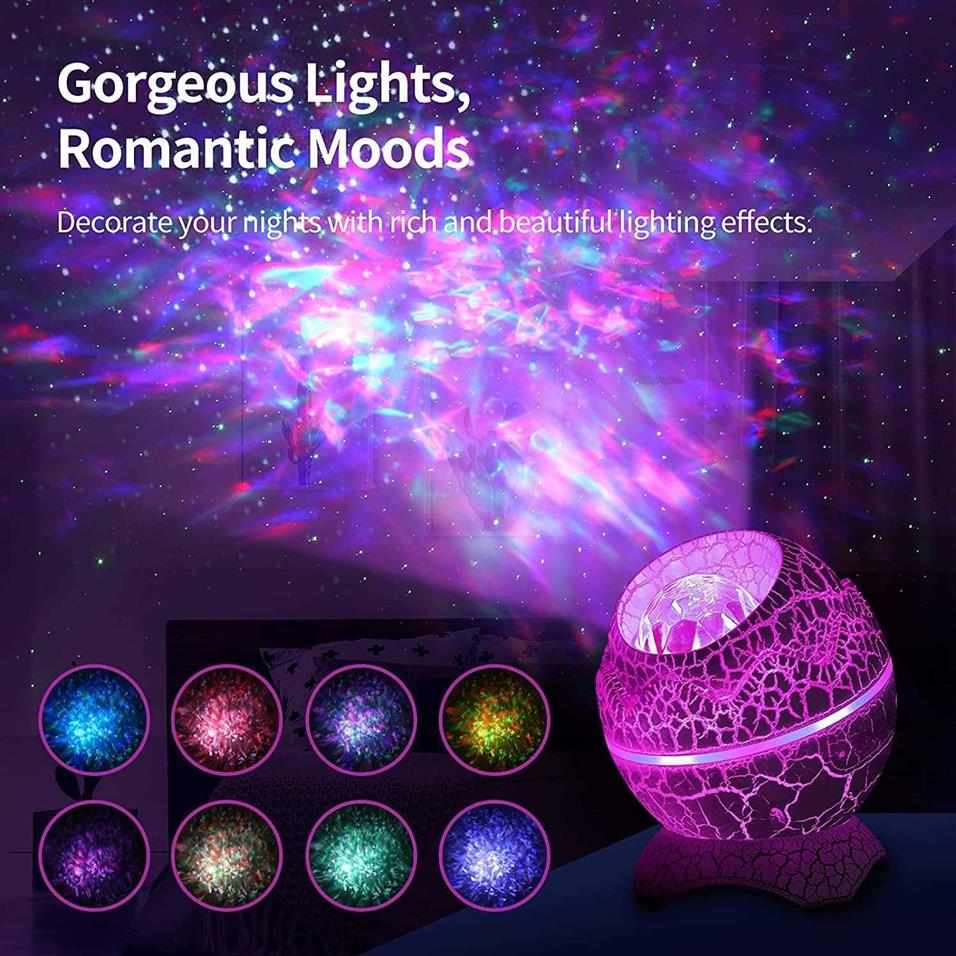 Galaxy Starry Projector Nachtverlichting Decorat Slaapkamer Voor Thuis Witte Ruis voor Slaap Kinderen Gift Dinosaurus Eieren shell Lamp231A