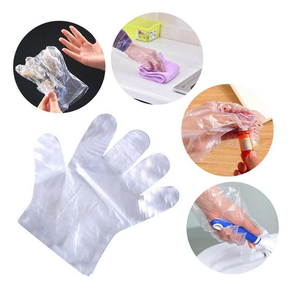 Gants jetables, ensemble de 1200 pièces, aliments transparents, en plastique unique, nettoyage de Restaurant, cuisine, BBQ, fournitures 310u