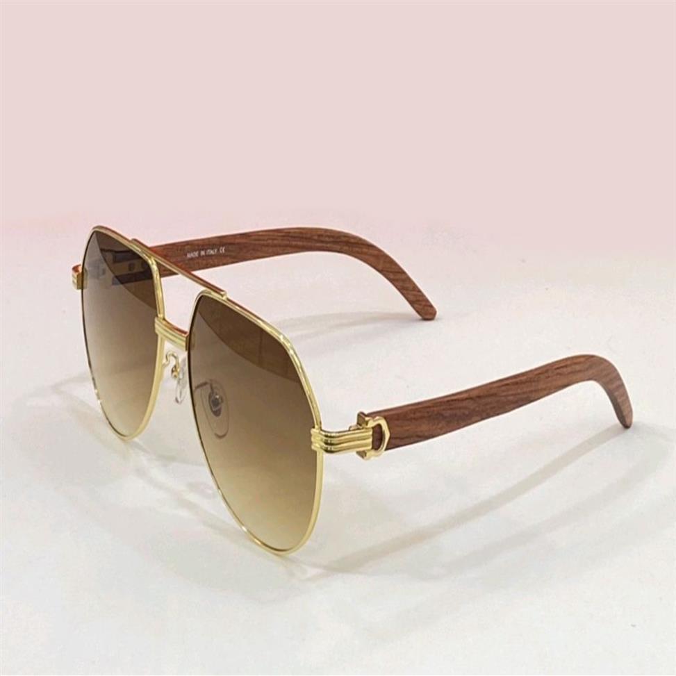 Gold Wood Pilot Sunglasses for Men Brown Gradient Sun Shades Driving Glasses occhiali da sole firmati UV400 protection Eye wear Su2800