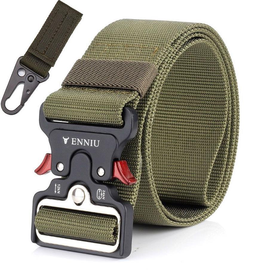 Tactical Nylon Belt Military Metal Buckle Belt Men Swat Army Gear Outdoor Quality Waist Strap Automatic Ceintures Width 5 0cm172T