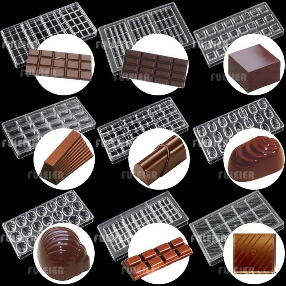 Backen Gebäck Werkzeuge 3D Polycarbonat Schokolade Form Für Candy Bar Form Süßigkeiten Bonbon Kuchen Dekoration Süßwaren Werkzeug Bakewar282I