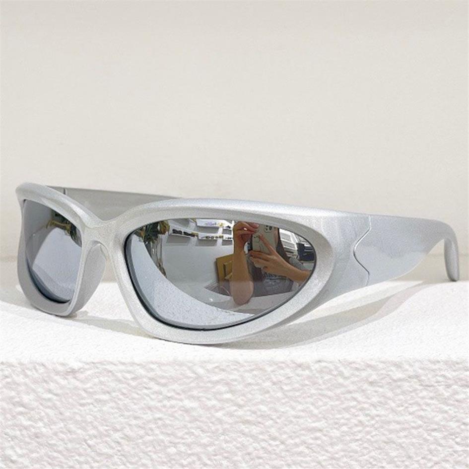 Lunettes de soleil ovales Swift pour hommes et femmes, BB0157S B, monture argentée, lentille miroir, UV400279J