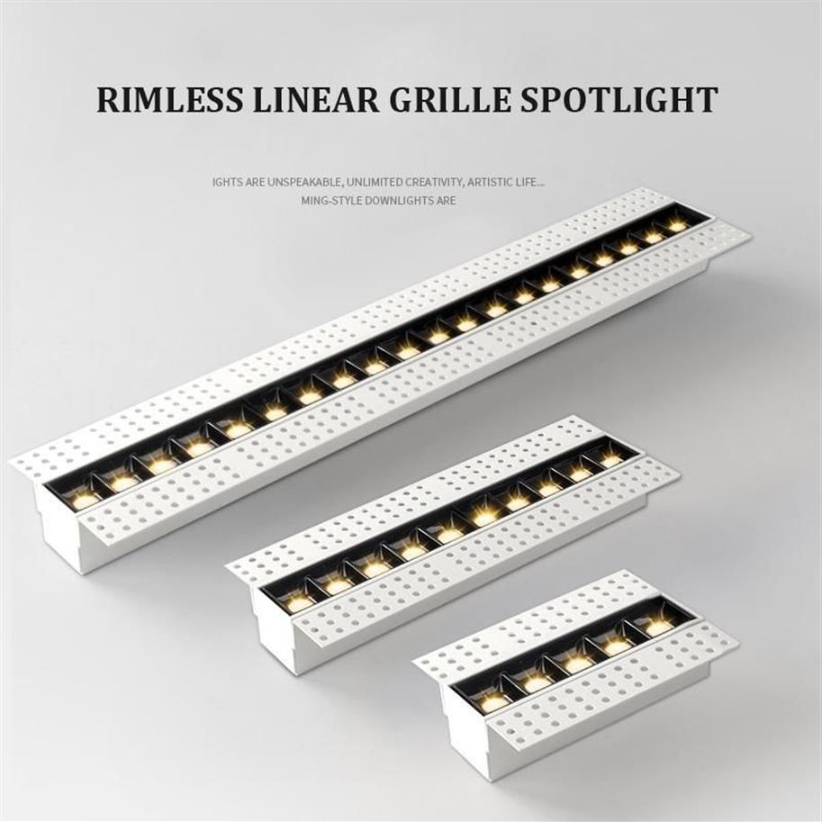 LED RIMLESS LINEAR GRILLE SPOTLIGHT NO MAIN LIGHTING DESING Modern 5W 10W 20W Magnetic Embedded Installation Lampfixture272L