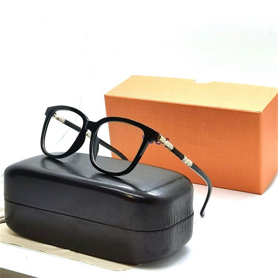 Populära retro -mäns optiska glasögon Eva Style Sun Glass Designad fyrkantig full ram Solglasögon läderfodral med HD Clear L2325
