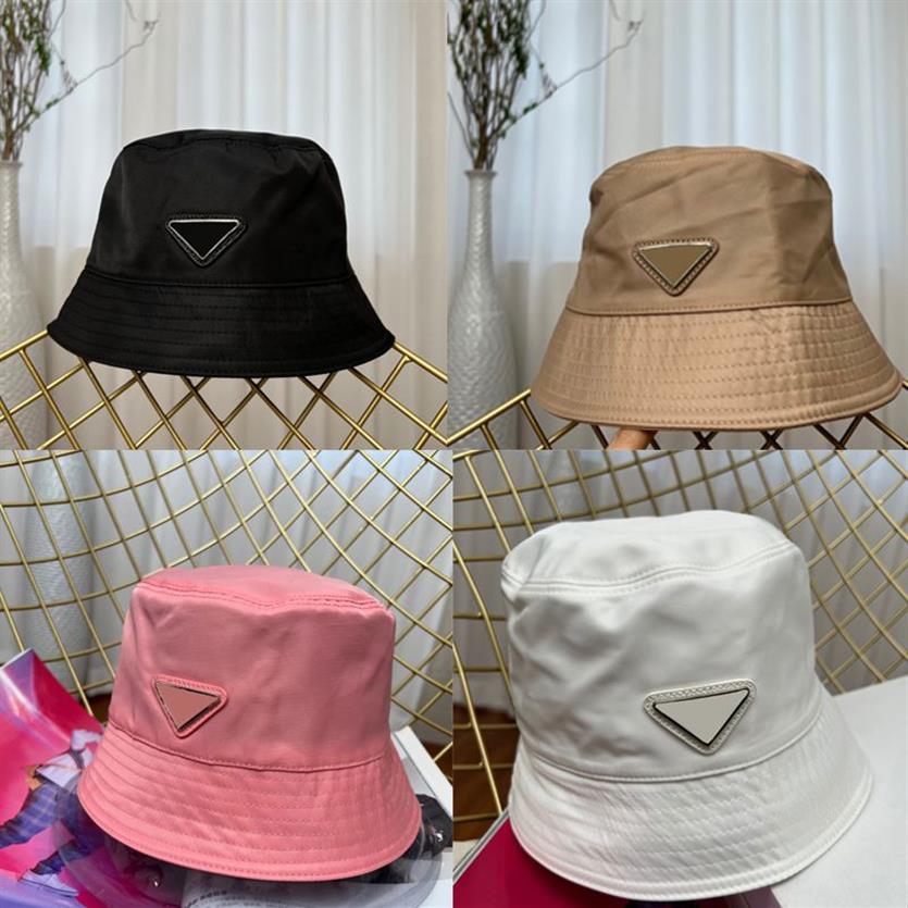 Chapeaux de seau de marque pour hommes et femmes, chapeau de soleil de styliste avec lettre Triangle, Bonnet de plage noir, Casquette de voyage, Sunhats309e