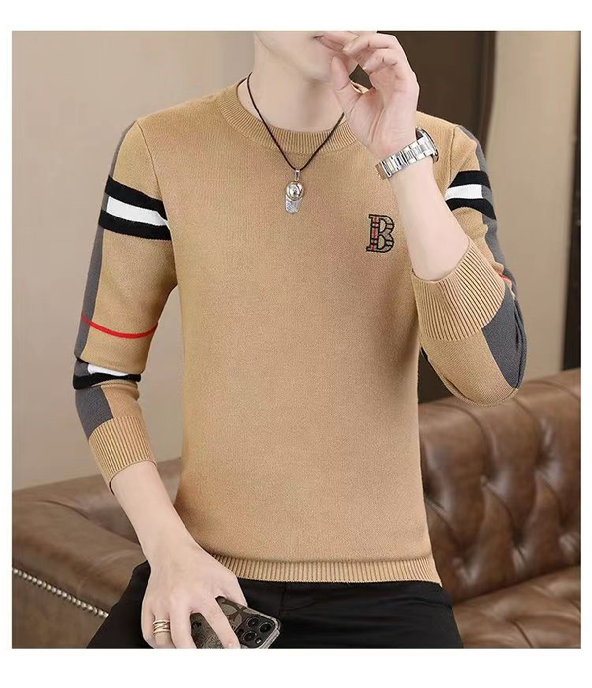 Herrtröjor Designer New Herr Classic Casual Tröja Men Spring Autumn Clothing Top Knitting Shirt Outwear Warm Clothing