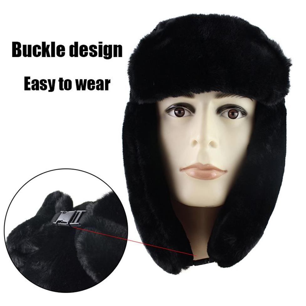 Camoland Sovjet Trapper Trooper Hat Mens Army Military Russian Ushanka Bomber Hat Winter Warm Caps Pilot Faux Rabbit päl Earflap T3162