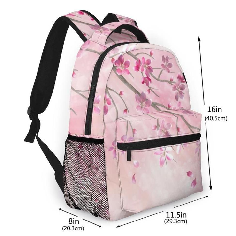 Style sac à dos Boy adolescents Sacpinière de pépinière sac à printemps branche cerise fleur de retour aux sacs254v