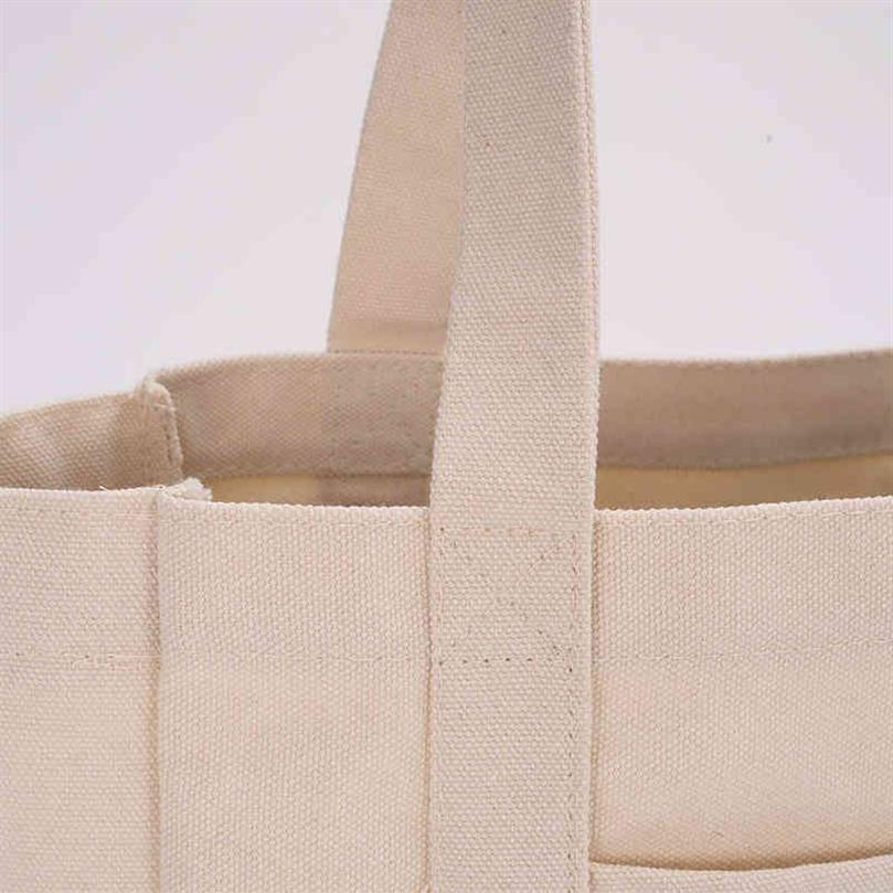 New ECO Canvas Tote White Handbags Tote bags Reusable Cotton grocery High capacity Shopping Bag 210315225N