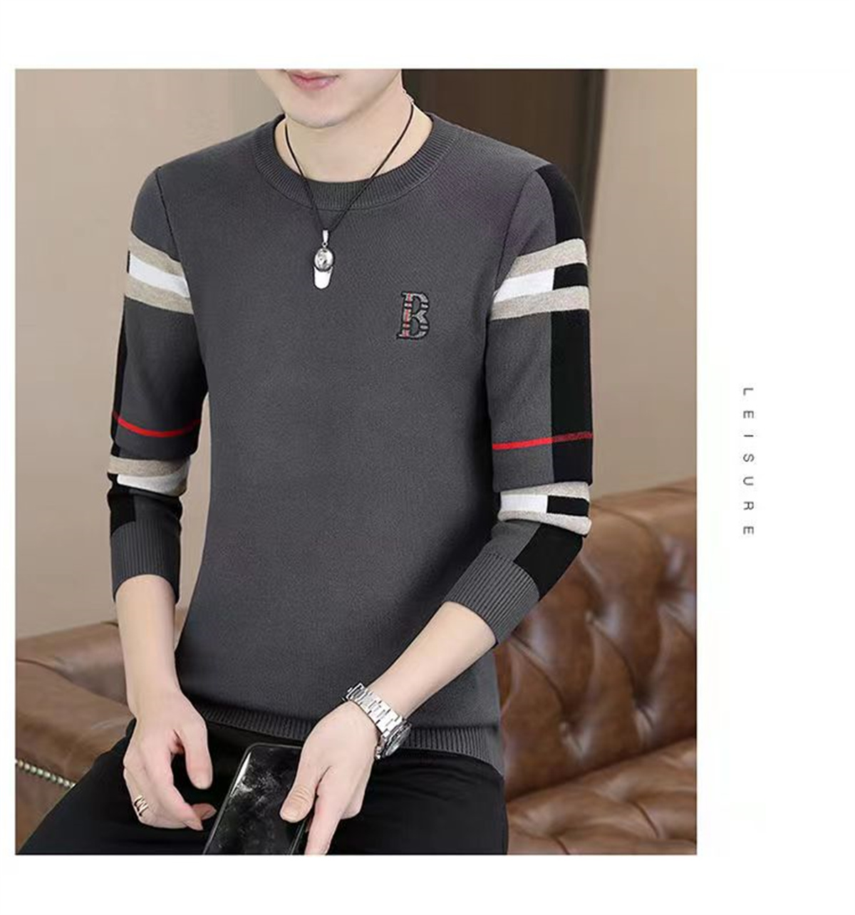 Herrtröjor Designer New Herr Classic Casual Tröja Men Spring Autumn Clothing Top Knitting Shirt Outwear Warm Clothing