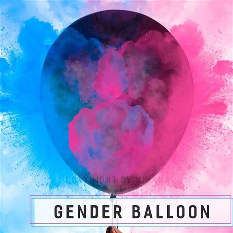 Ballons de révélation du sexe 36 pouces Ballon en latex confettis noir Garçon ou fille Ballon de fête de révélation du sexe Ballon géant avec rose bleu C2387