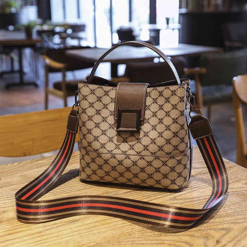 Çanta çantası yeni imza messenger kova deseni bir omuz el kadın çantası 308h