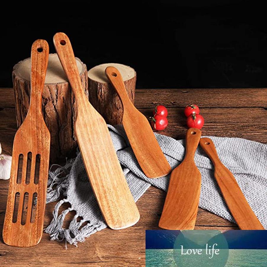 Conjunto de utensílios de cozinha de madeira acácia spurtle conjuntos de cozinha antiaderente utensílios de cozinha de madeira espátula entalhada spurtle spatula207l