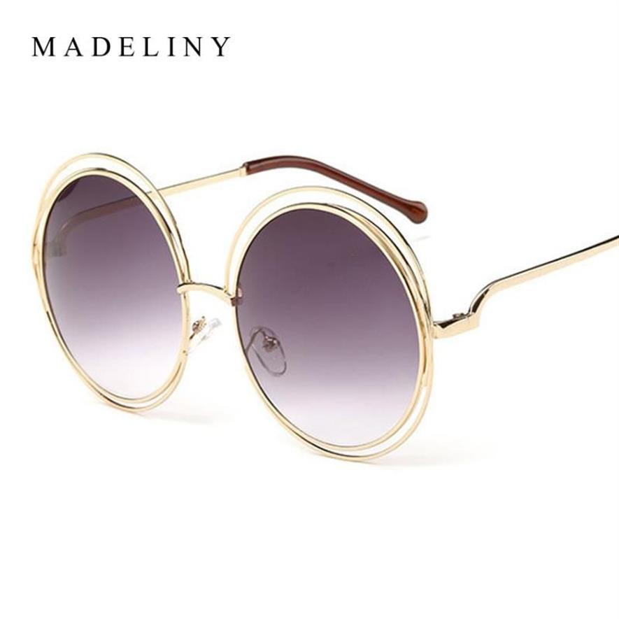 Lunettes de soleil EST Fashion Carlina Round Wire-Frame 2021 Vintage Sun Glasses Women Brand Designer MA164210J