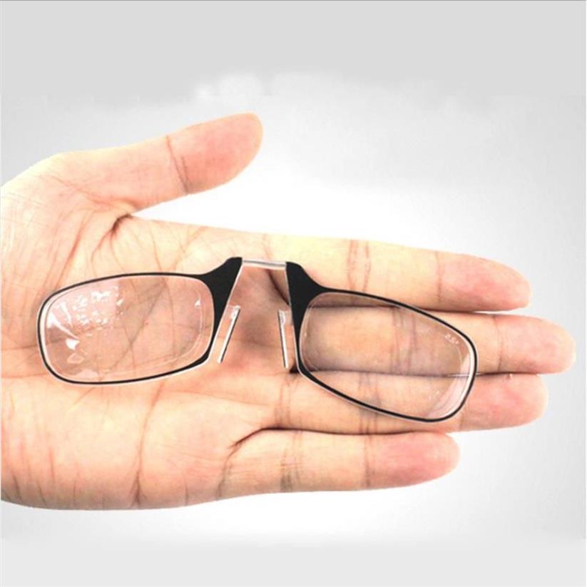 Solglasögon Portable Paper Reading Glasses Compact Nose Gelglas Plånbok Telefon SOS Clip Reccept304p