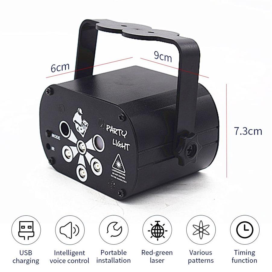 USB ładowalne 120 wzorów Laser Projector Light