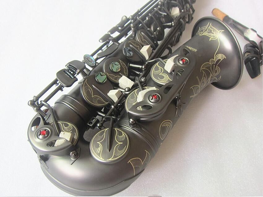 Saxofone alto plano de qualidade profissional, nova qualidade, preto, fosco, instrumentos musicais, super tocado, saxofone