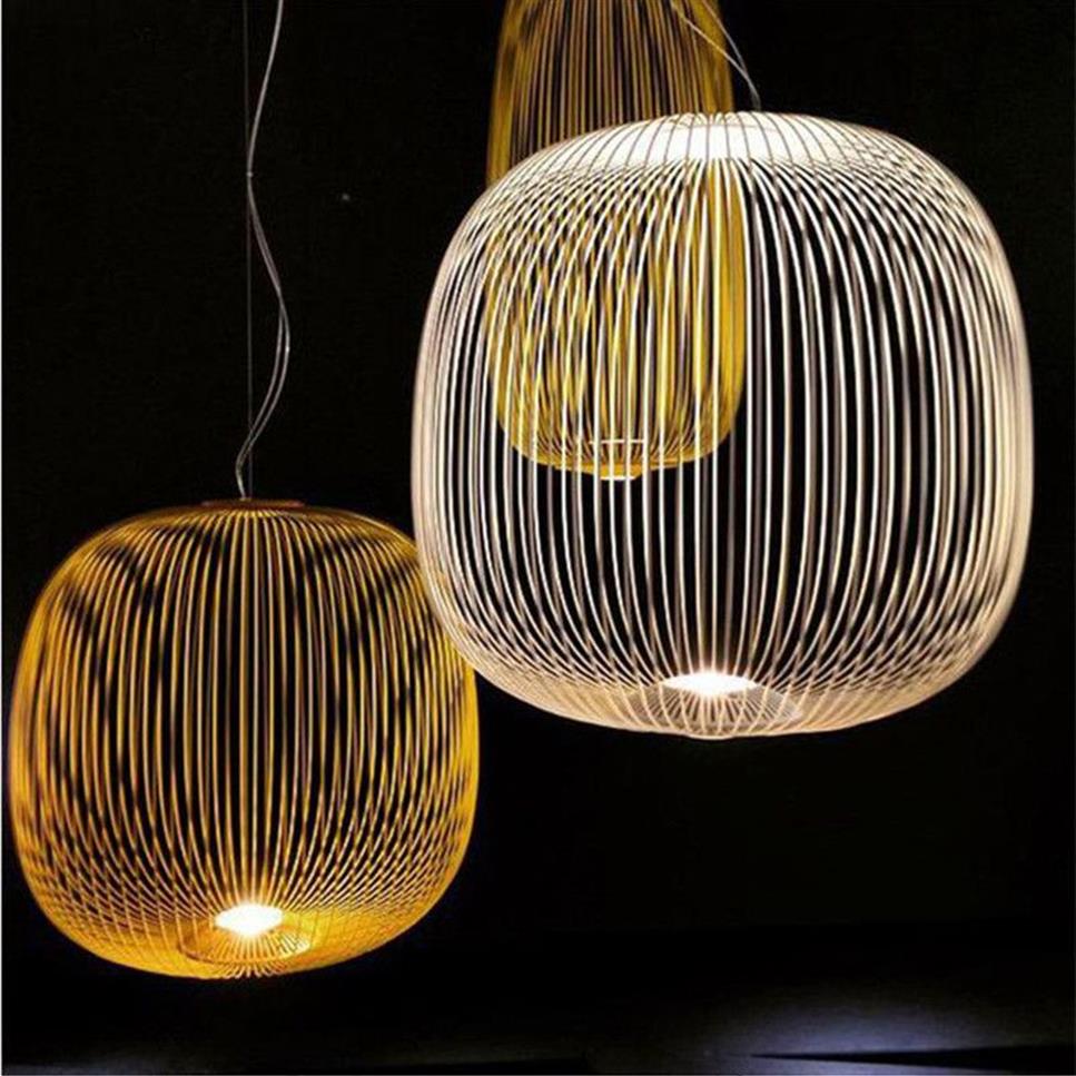 Nordic Foscarini Spokes Gallery Pendant Lights Creative Bird Cage Design Livingroom Restaurant Decro Suspension Light Fixtures232K