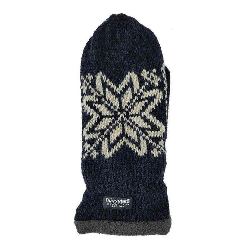 Bruceriver Mens Snowflake Knit Mittens with Warm Thinsulate Fleece Lining T220815294t