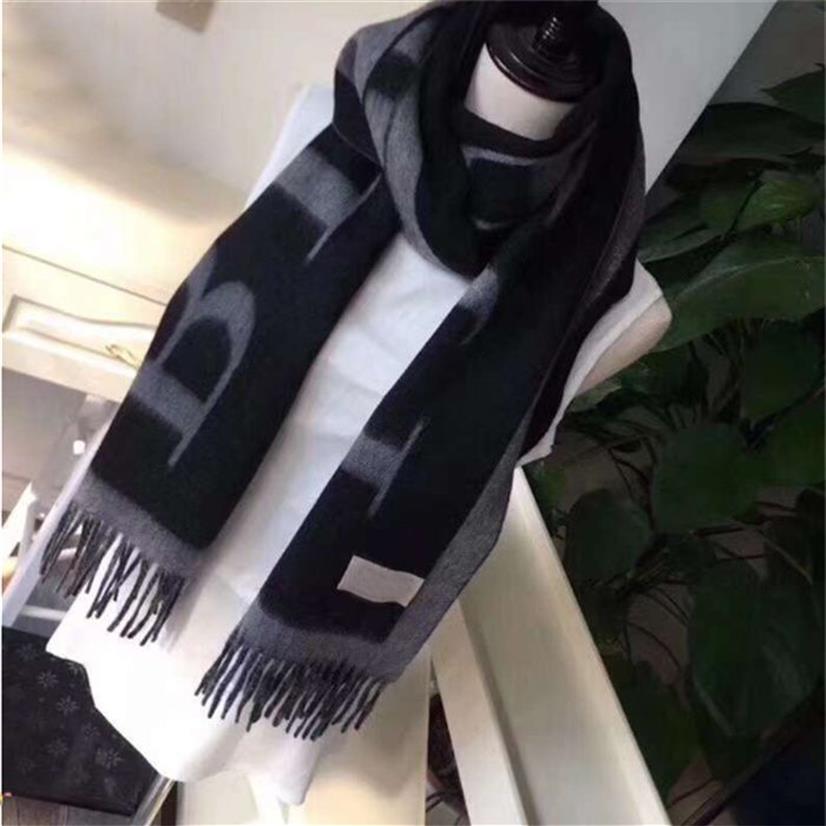 Sciarpe BB calde di moda le donne lunghe in cashmere inverno visone misto lana morbida calda lettera sciarpa avvolgente scialle scozzese Scarf224P