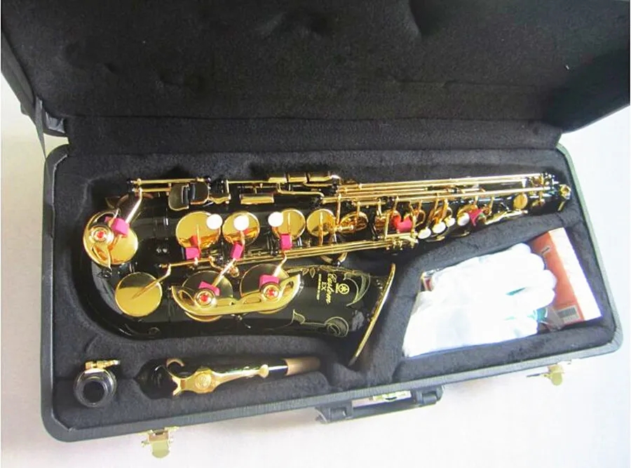 Novo saxofone alto de alta qualidade YAS-875EX modelo profissional sax e instrumentos musicais de latão preto plano com estojo