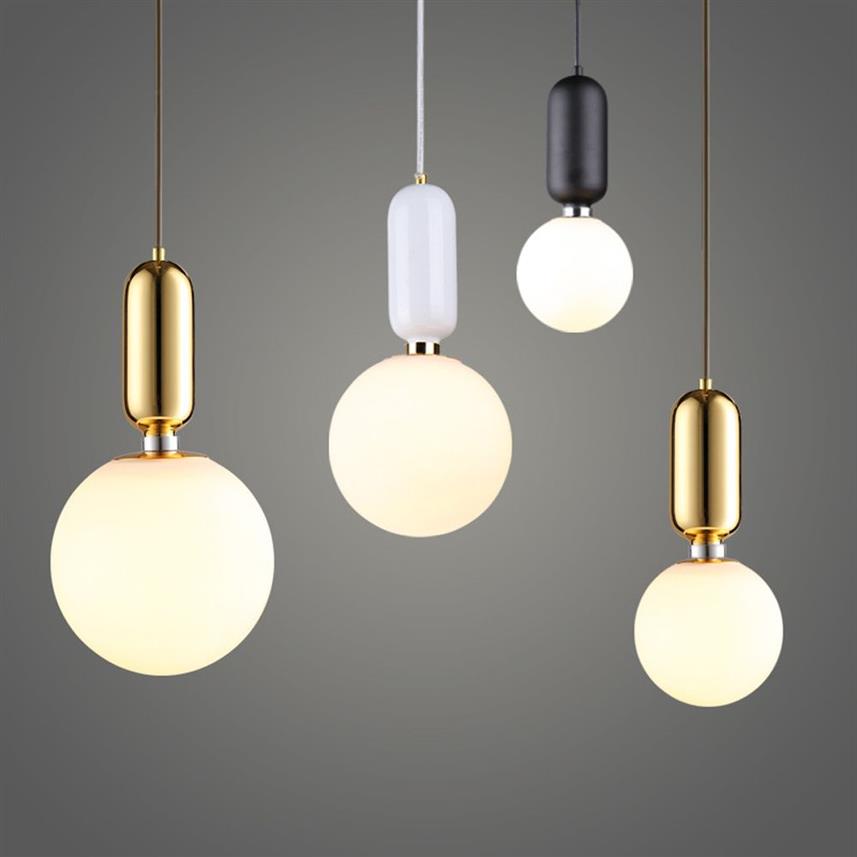 Lampe suspendue nordique moderne en forme de boule de verre blanc lait, avec Pot de plantes, pour salle à manger, Foyer, Bar, hall d'entrée, lampe suspendue 314n