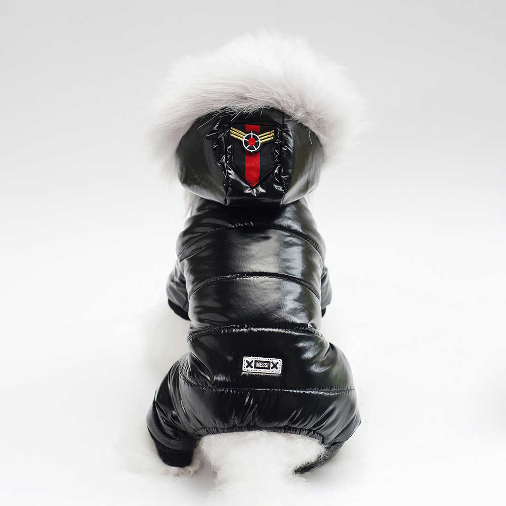 犬のアパレルペット服テディ犬秋と冬の新しい濃厚4脚の綿ジャケット風の雪