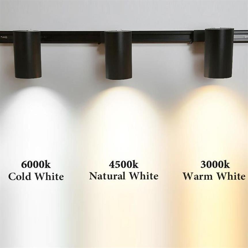 Hela uppsättningar LED -spårljus COB Track Lamp 12W 20W 30W 40W Rail Lighting Tak Spot Lights Fixtures For Clothing Shop Home 220v251L