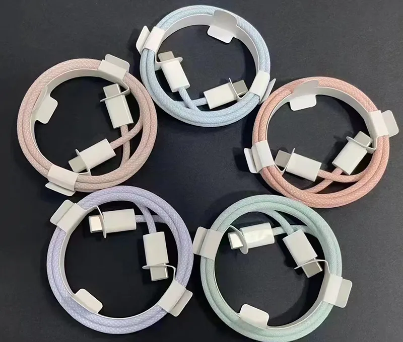 Quality Quick 60W PD Cables USB Type C Type-C Charging Data Line Macaron Color 1M Cable For Iphone 15 pro max Samsung  Xiaomi Android Phones MQ500