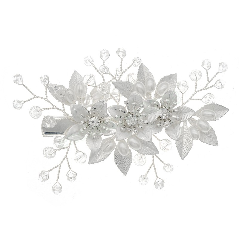 Barrettes en épingle à cheveux en forme de fleur, accessoires pour cheveux de mariée, strass, cristal scintillant, bijoux en perles pour femmes