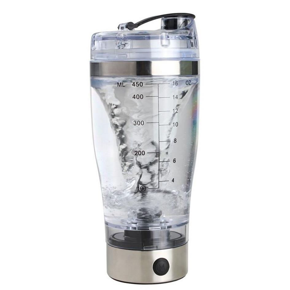 Hela toppkvalitet Electric Blender Water Bottle Automatisk rörelse Vortex 450 ml Löstagbar smart mixer cup2649