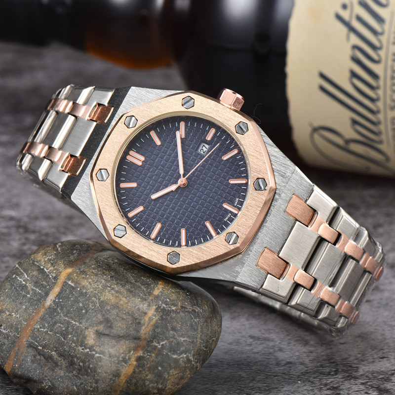 Men's Watch Designer Luxury Quartz Movement Watch Rose Gold Size 42MM stainless steel strap waterproof sapphire