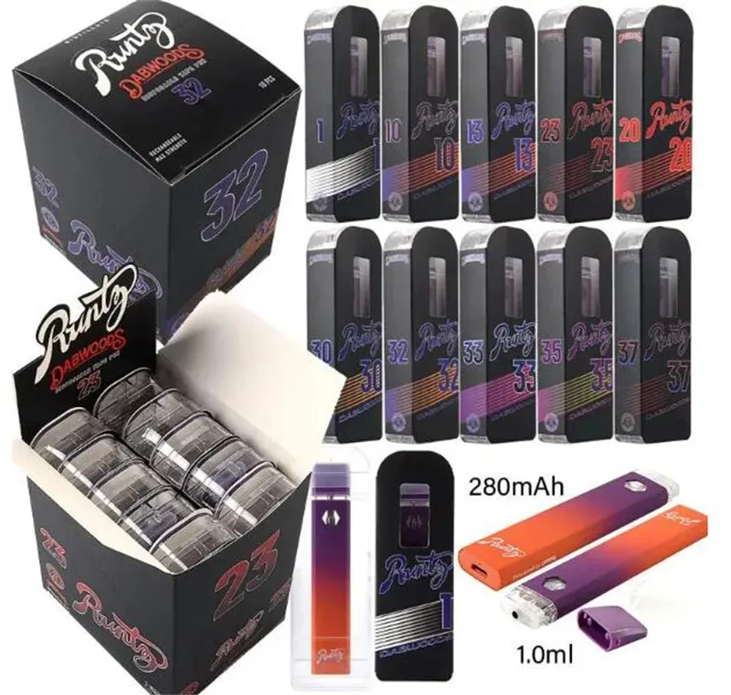 Runtz x Lowty Disposable Vape Stift Runty wiederaufladbare E -Zigaretten 1,0 ml leere 12 Aromen Patronen Vapes Device Pod 280mah Atomizer Ölkarren Tupfen mit Boxverpackung